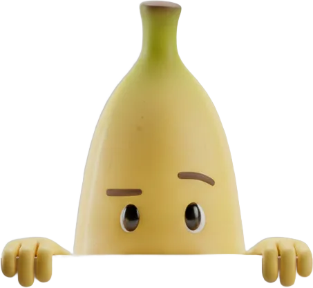 Bananón asomándose por el borde del pie de página